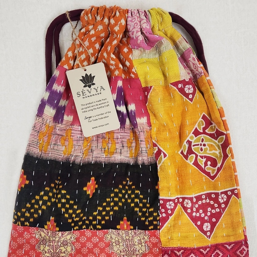 NEW! by Sevya Handmade Kantha Boho BackPack - Picture 5 of 6